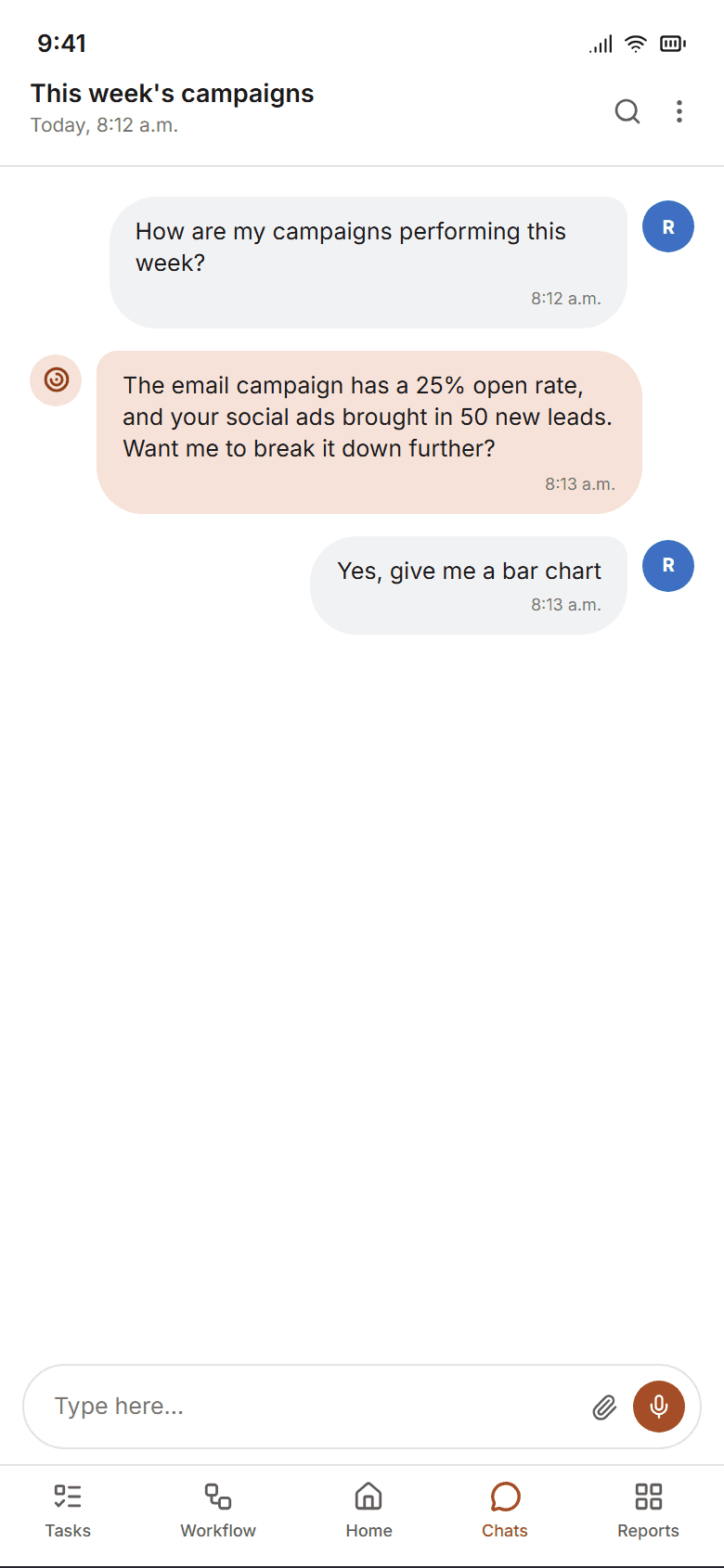 Chat: how are my campaigns performing this week, answered in plain language